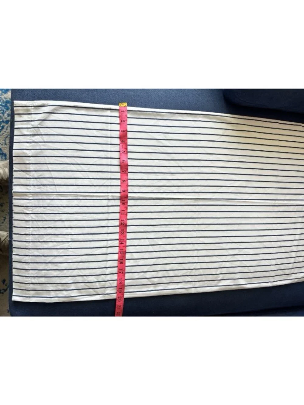 Pillowcase KING PAIR Blue White Stripe NO-IRON Cotton-Poly SPRINGS USA Made VTG
